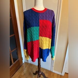 Liz Claiborne Color Block Sweater - Red, Blue, Green, Yellow, Purple